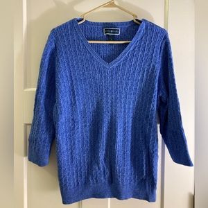 Blue cable knit sweater